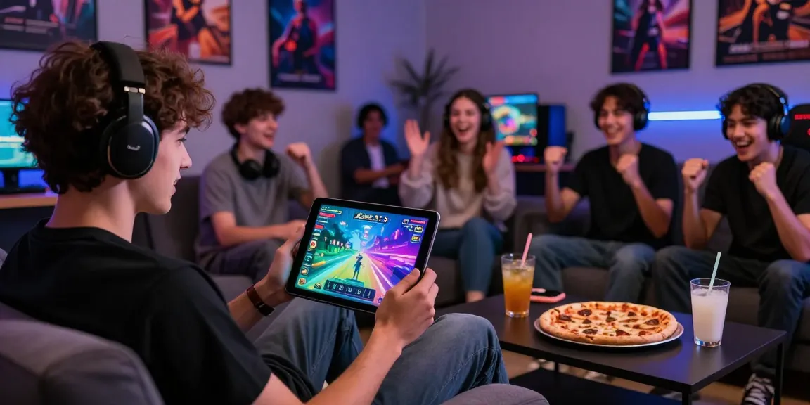 Exciting gaming experience on a game portal showcasing Alano Dt 5, with friends enjoying colorful graphics and interactive gameplay.