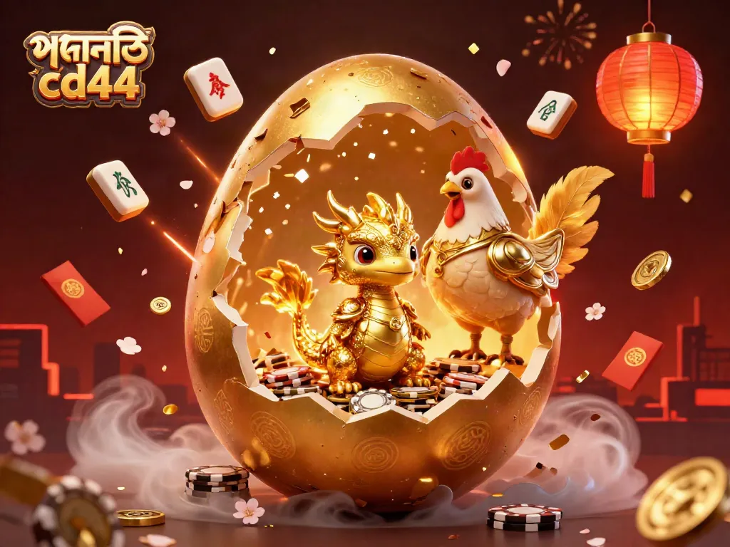 Engage with पदोन्नতি cd44's vibrant casino illustration featuring golden dragon and poker chips.