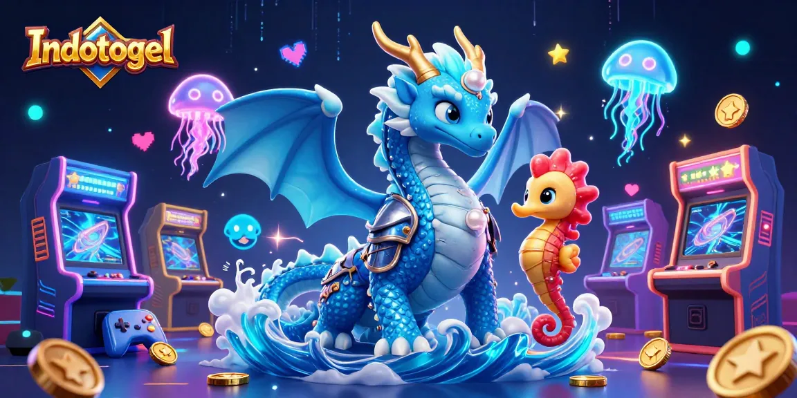 Experience the thrill with Indotogel's vibrant online gaming world featuring unique characters and arcade elements.