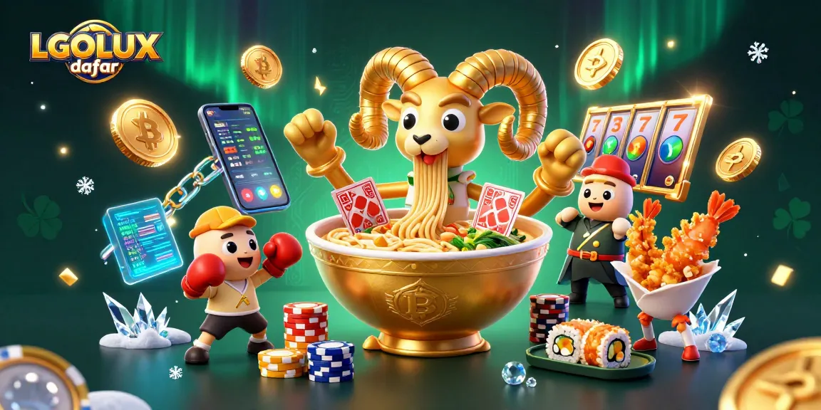 Win big with LGOLUX daftar in this vibrant, energetic casino illustration showcasing slot thrills!