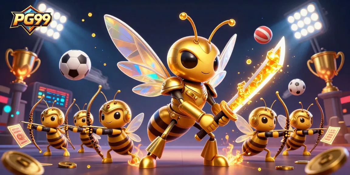 PG99 invites you to join a vibrant casino scene with dynamic betting action and lively gold elements.