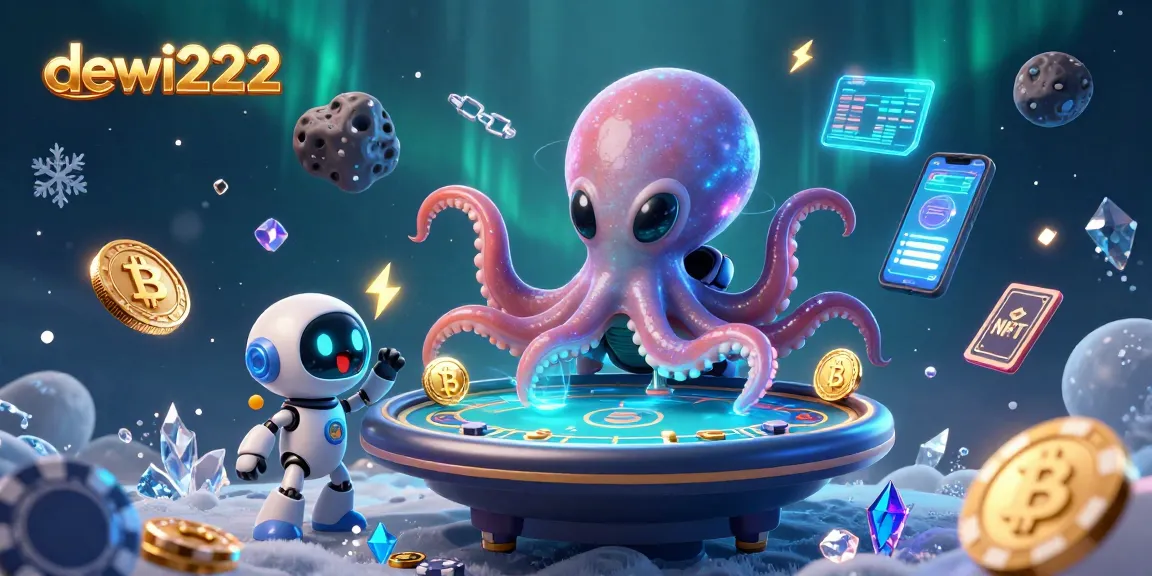 Permainan slot menarik di dewi222 dengan karakter alien lucu dan koin Bitcoin bersinar.