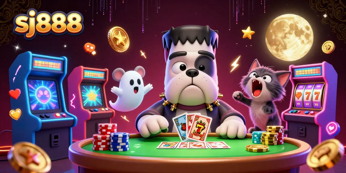 Play exciting casino games at sj888 with a lively scene featuring engaging characters and stunning visuals.