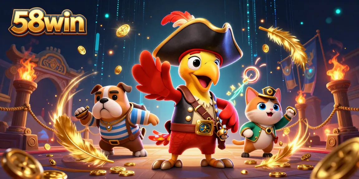 Experience thrilling gameplay with 58win as a pirate captain, celebrating success and fortune.