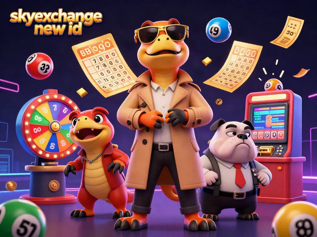 Engage in dynamic gaming with skyexchange new id, featuring raptors and colorful lottery elements.