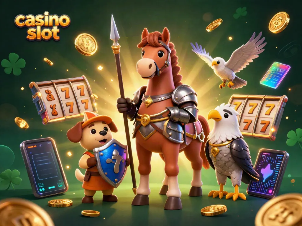Experience thrilling casino slot adventures with vibrant characters and glowing elements in an immersive scene.