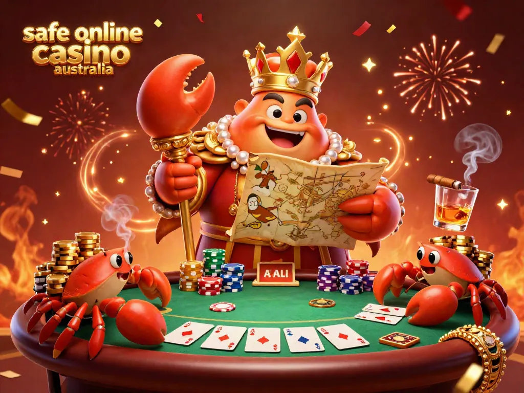 Experience the excitement at a safe online casino Australia with a dazzling crab emperor and plenty of poker elements.