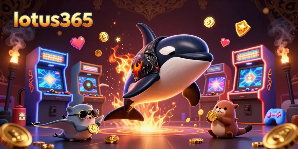 Experience thrilling bets at lotus365 with an exciting visual of vibrant casino characters and games.