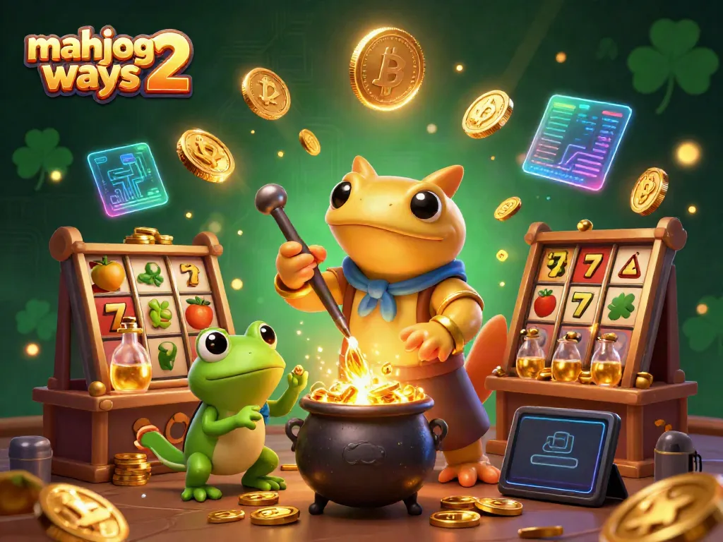 Experience the excitement of mahjong ways 2 through a vibrant and dynamic casino-themed illustration featuring iconic game symbols.