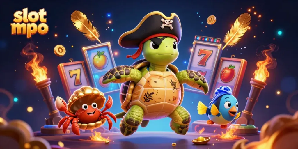 Engage with slot mpo as the pirate turtle, hermit crab, and parrotfish enjoy vibrant slot reels and symbols.