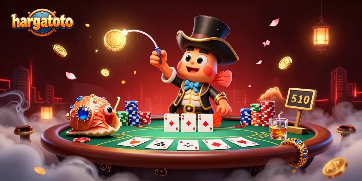 hargatoto's vibrant scene shows a playful anglerfish attracting coins in a thrilling casino atmosphere.