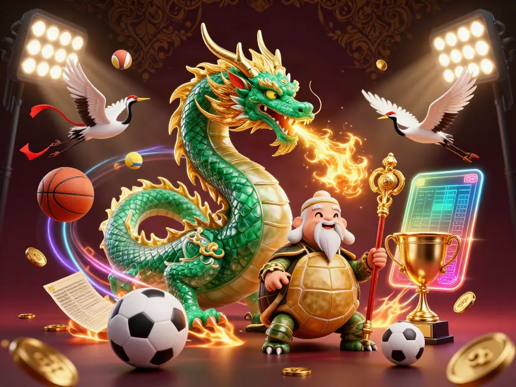 Experience the thrill of sunwin with a majestic dragon and lucky symbols in this vibrant casino scene.