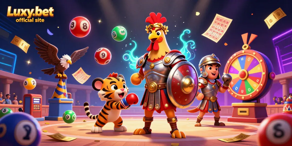 Experience thrilling gameplay at Luxy.bet official site with a vibrant 3D gladiator scene.